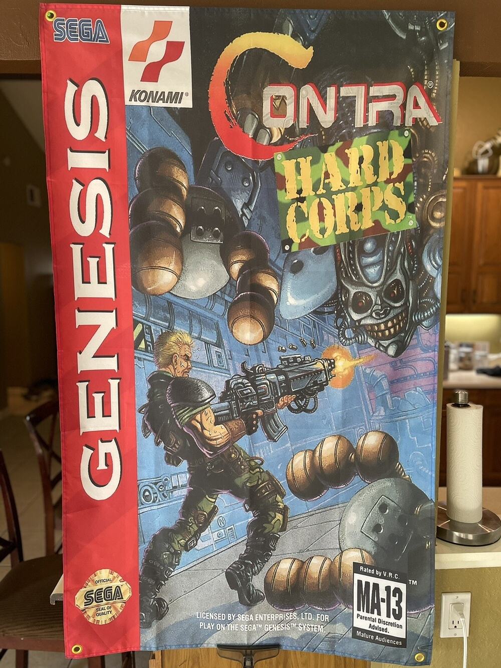 Contra Hard Corps 5ft Flag Sega Genesis 1994 Banner Poster Konami